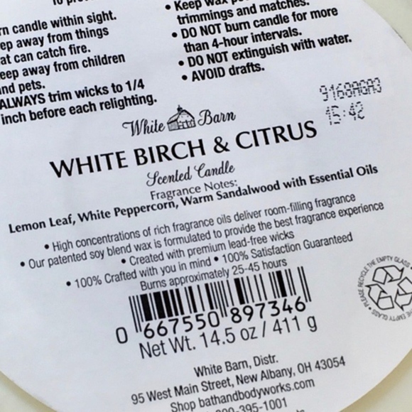 3 WHITE BIRCH & CITRUS 3-Wick Candle bundle - Picture 3 of 3